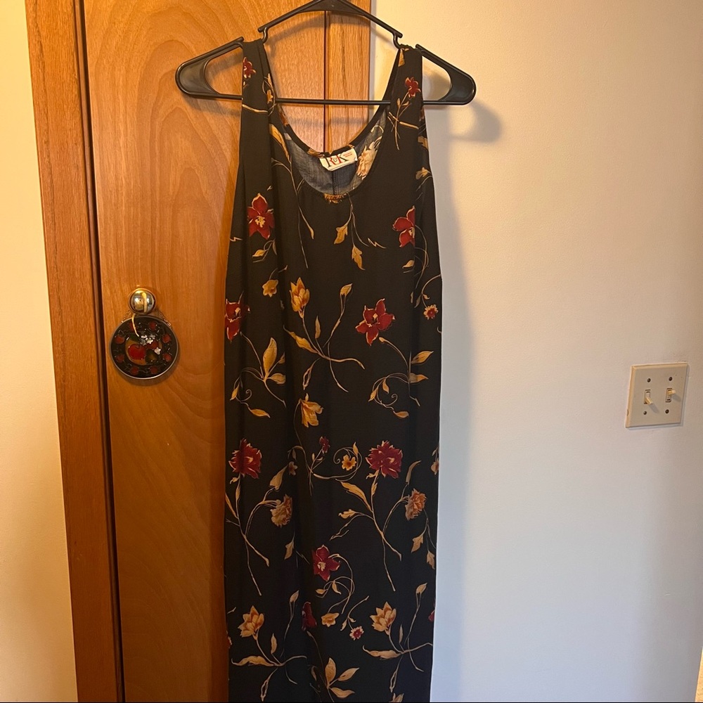 90s vintage flower midi/maxi dress